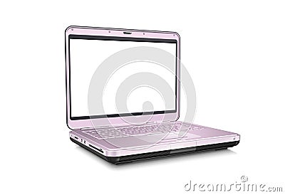 Pink Laptop computer Stock Photo