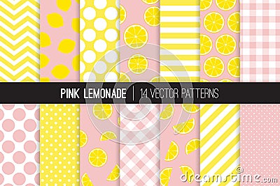 Pink Lemonade Seamless Vector Pattern Tile. Vector Illustration