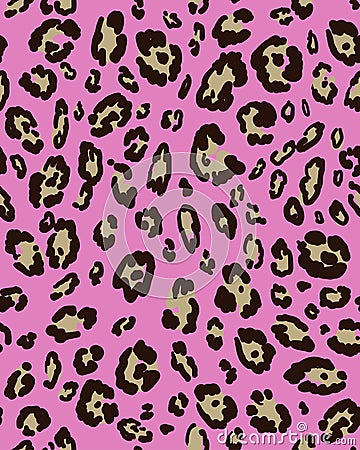 Pink leopard skin seamless Vector Illustration