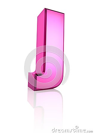 Pink Letter J Stock Photo