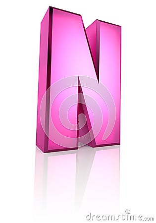 Pink Letter N Stock Photo