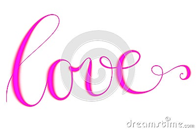 Handlettered text love for wedding, valentines and engagement cards Stock Photo