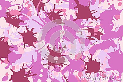 Pink lilac shades ink splashes background Vector Illustration