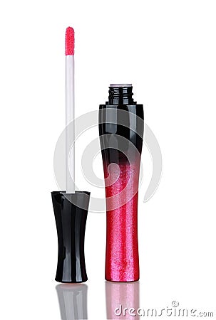 Pink lipgloss Stock Photo