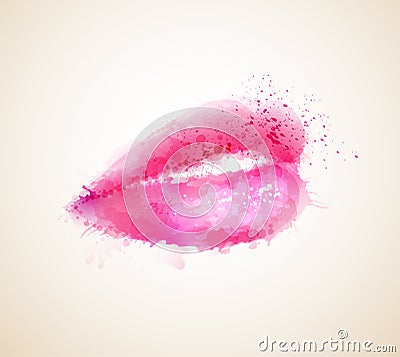 Pink lips Vector Illustration