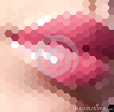Pink lips Vector Illustration