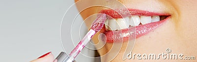 Pink lipstick Stock Photo