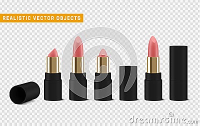 Pink lipstick 3d illustration of a beautiful illustration. Vector Illustration