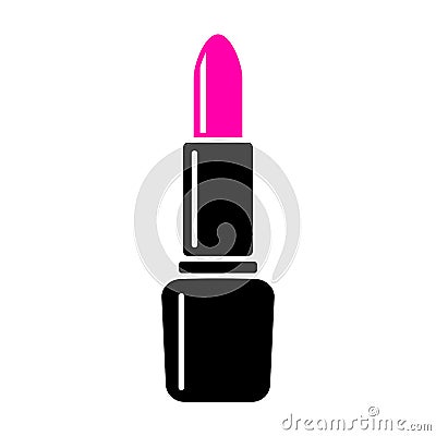 Pink lipstick vector icon Vector Illustration