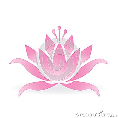 Pink lotus flower logo Vector Illustration