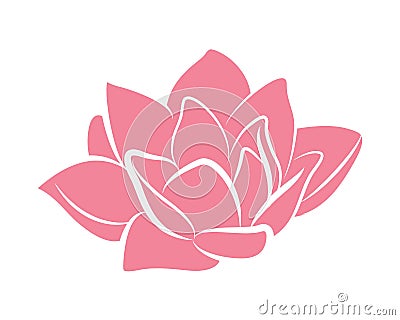 Pink lotus water flower lily icon Vector Illustration