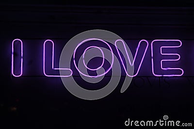 Pink love neon sign Stock Photo