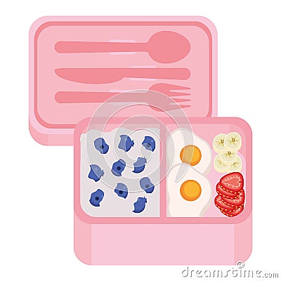 pink lunch box illustration Vector Illustration