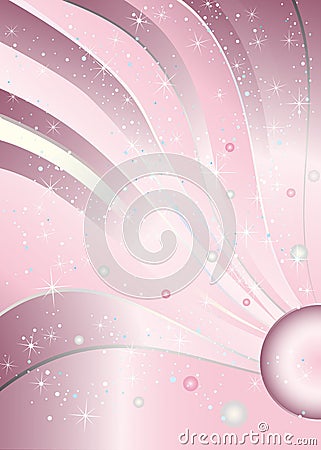 Pink luxury Princess Baby Girl Birthday background Vector Illustration