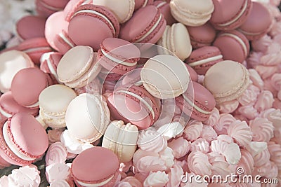 Pink Macaron Sweets Stock Photo