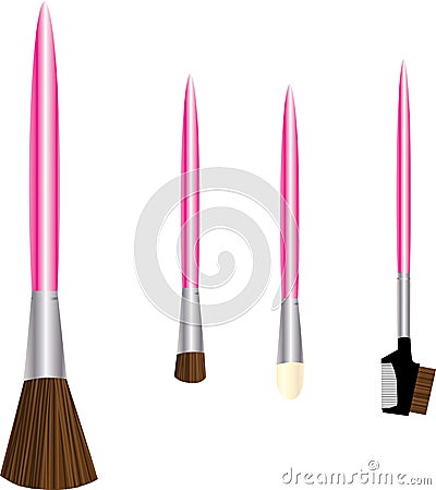 Pink Make Up Brushes Stock Photo