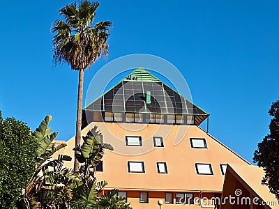 Pink marine building in vilamoura in Portugal Editorial Stock Photo