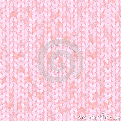 Pink melange knitted fabric seamless pattern, vector Vector Illustration