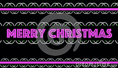 Pink Merry Christmas text with stylish artwork background unique photo Stock Photo