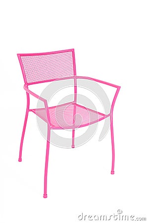 Pink Metal Chair Stock Photo