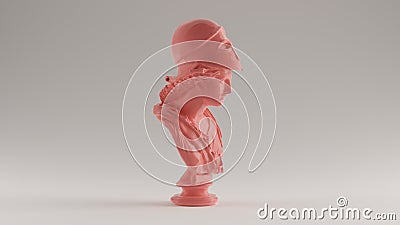 Pink Minerva Bust Sculpture Cartoon Illustration