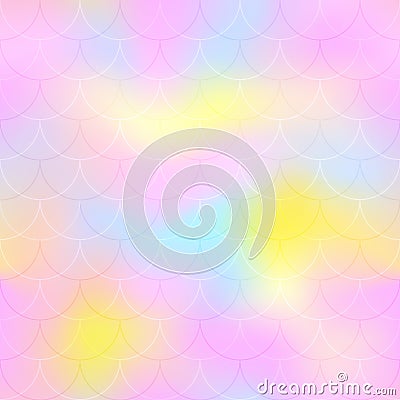 Pink mint yellow mermaid scale background. Candy color iridescent background. Fish scale pattern. Stock Photo