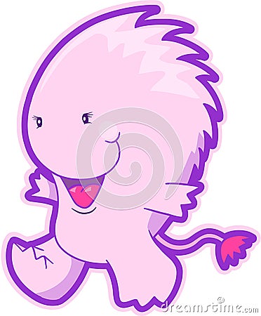 Pink Monster Vector Vector Illustration