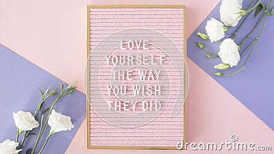 pink motivational text board view. High quality photo Stock Photo