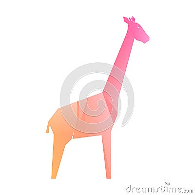 Pink multi-colored gradient giraffe Vector Illustration