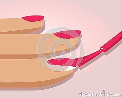 Pink nails vector Vector Illustration