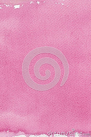 Pink natural handmade watercolour aquarelle painting texture, vertical textured watercolor paper macro closeup copy space Stock Photo