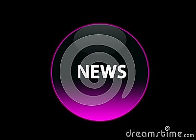 Pink neon button news Stock Photo