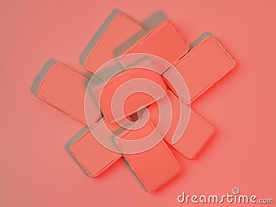 Pink neon light eight Bars of a Soap. Stock Photo