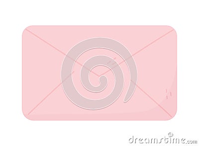 Pink open envelope message communication icon Vector Illustration