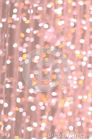 Pink orange pastel glitter background, lens bokeh effect Stock Photo