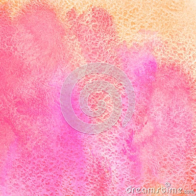 Pink and orange square watercolor stains background Stock Photo