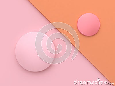 Pink orange tilted background circle shape minimal abstract background 3d render Stock Photo