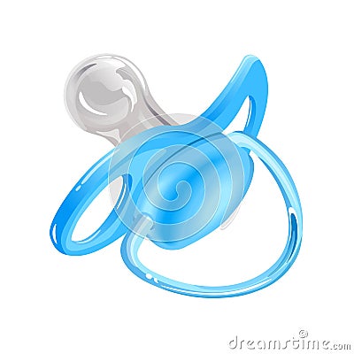 Blue pacifier for baby boy. Vector illustration Cartoon Illustration