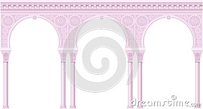 Pink arcade in oriental style Stock Photo