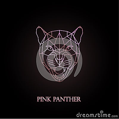 Pink panther logo design. Vector Illustration