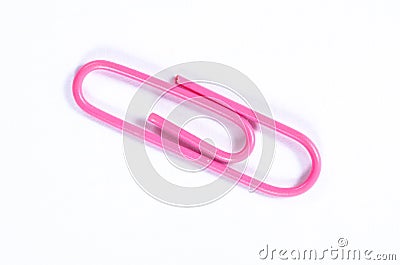 Pink paper clip Stock Photo