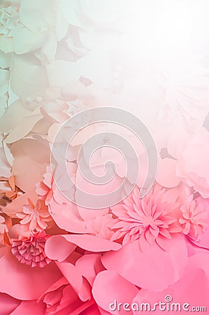 Pink paper flowers Stock Photo