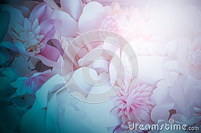 Pink paper flowers Stock Photo