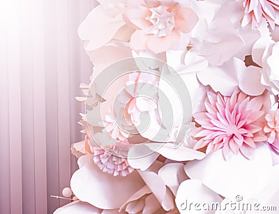 Pink paper flowers Stock Photo