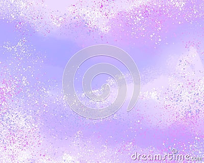 Pink pastel galaxy stars cloud painting style Stock Photo