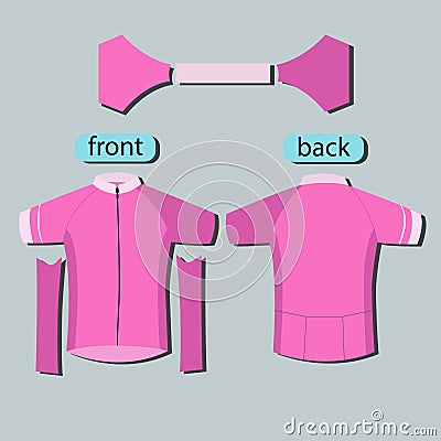 Pink pattern cycling jerseys template Vector Illustration