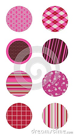 Pink Patterned Circles Vector Illustration