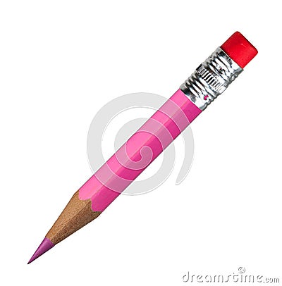 Pink pencil. Macro Stock Photo