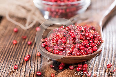 Pink Peppercorns (close-up shot) Stock Photo