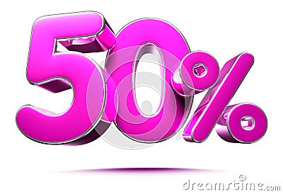 Pink 50 Percent. Cartoon Illustration